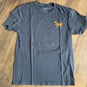GOAT Men's Short Sleeve Crew Tee in Charcoal with Orange Logo